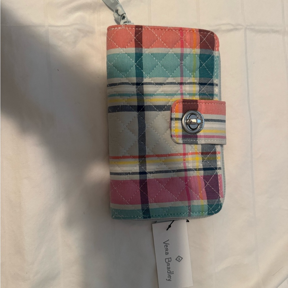 Vera Bradley Colorful Plaid Zip Wallet